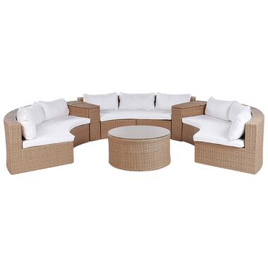 SEVERO - Loungeset voor 9 - Zandbeige - PE rotan product