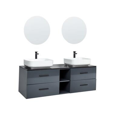 Double lavabos avec miroirs et rangement gris PILAR product