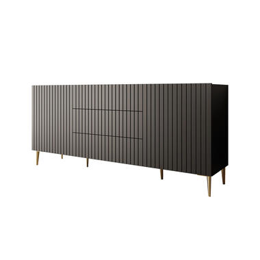 Meubella Dressoir King - 180 cm - Mat zwart - Met lades product