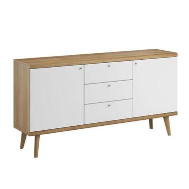 Meubella Dressoir Primavera - Wit - Licht eiken - 160 cm product