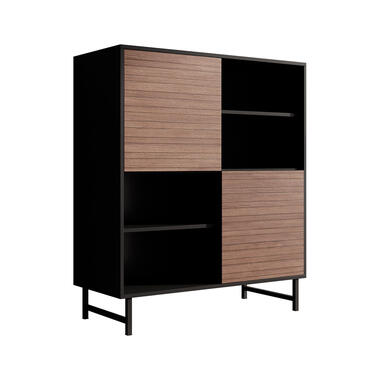 Meubella Dressoir Prince - Zwart - Eiken - 100 cm product