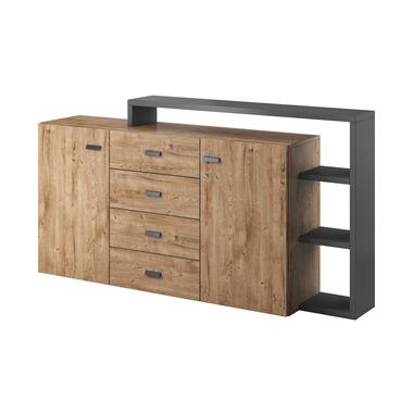 Meubella Dressoir Bello - Eiken - Antraciet - 180 cm product