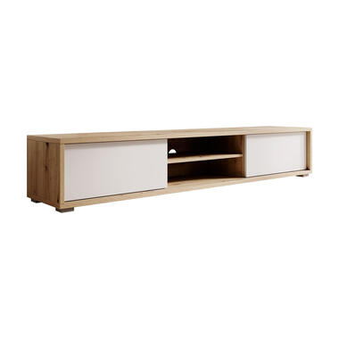 Meuble TV Fortunato - Chêne - Blanc - 180 cm - 2 portes product