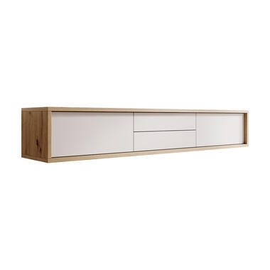 Meuble TV Fortunato - Chêne - Blanc - 180 cm - Avec tiroirs product