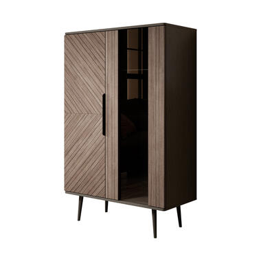 Vitrine Pedro - Chêne foncé - Chêne noir - 90 cm product