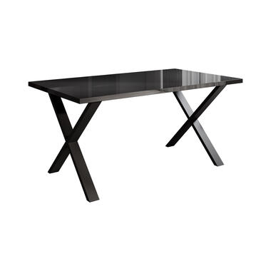 Meubella Eetkamertafel Berry - Hooglans zwart - 160 cm product