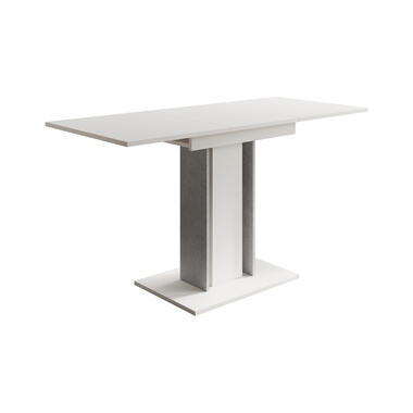 Meubella Eetkamertafel Wendel - Wit - Betonlook - 140 cm - Uitschuifbaar product