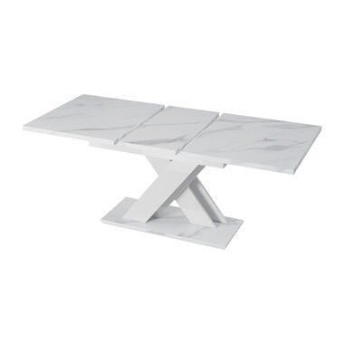 Table de salle à manger Bari - Aspect marbre blanc - 180 cm - Extensible product