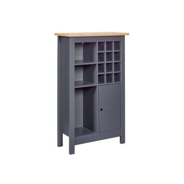 Hioshop Nellina bibliothèque casier à vin- 1 porte- 3 étagères ouvertes- 12 product