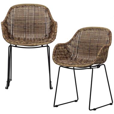 WOOOD Willow Loungestoel - Polyester - Naturel - Set van 2 product