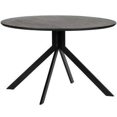 WOOOD Exclusive Bruno Eettafel Rond - Mdf - Zwart - 75x120x120 product