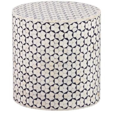 WOOOD Exclusive Neva Sidetable - Bone Inlay - Zwart/Wit - 40x37x37 product