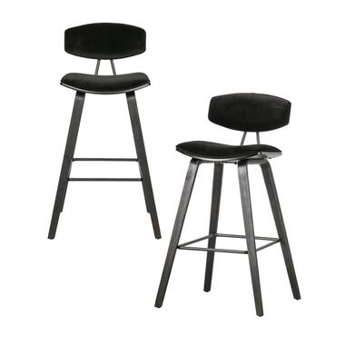 de bar Senn - Velours - Noir - Lot de 2 - WOOOD - Taboure product