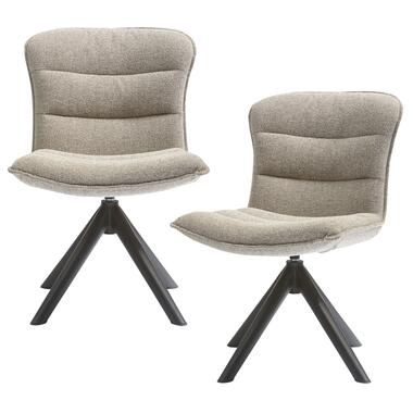 WOOOD draaibare eetkamerstoelen Nika - Polyester - Taupe - Set van 2 product