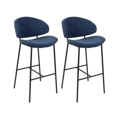 Tabouret de bar Set de 2 Tissu Bleu marine KIANA product