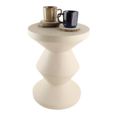 MISOU Bijzettafel Rond Salontafel Zandloper Figuur Bijzettafeltje Beige 35x35... product