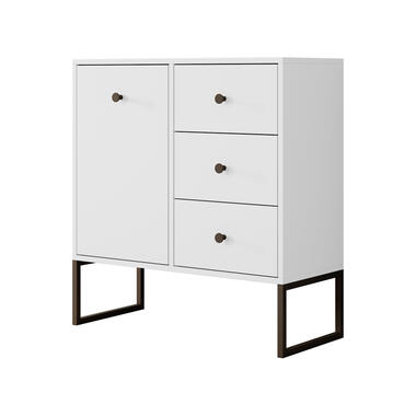 Meubella Dressoir Lyndall - Wit - 77 cm - Met lades product