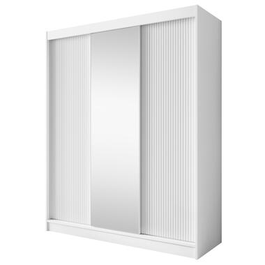 Meubella Kleerkast Bilbao - Wit - 180 cm - Met spiegel product