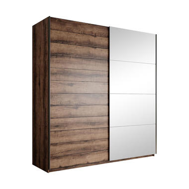 Meubella Kleerkast Brown - Eiken - 180 cm - Met spiegel product