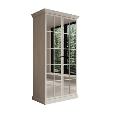 Meubella Kleerkast Leroy - Wit eiken - 102 cm - Met spiegel product