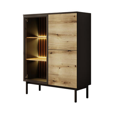 Vitrine Ludwig - Noir - Chêne - 100 cm - Basse product