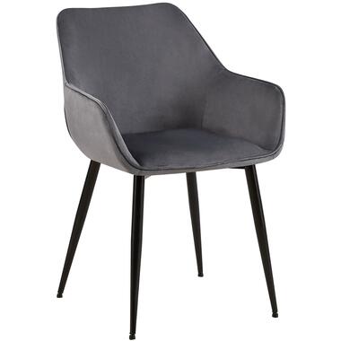 CLP chaise salle à manger Vessa Noir Cadre - Velours - Gris foncé product