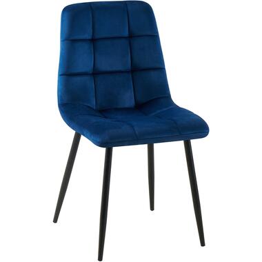 CLP chaise salle à manger Antibes Noir Cadre - Velours - Bleu foncé product