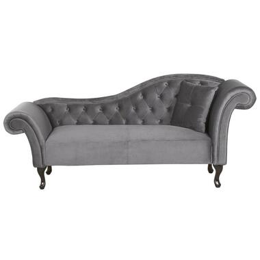 LATTES - Chaise longue - Grijs - Rechterzijde - Fluweel product
