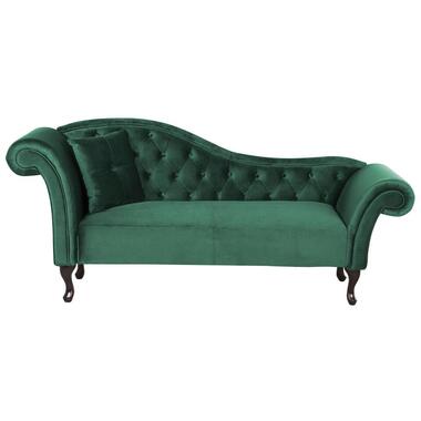Chaise longue côté gauche en velours vert foncé LATTES product