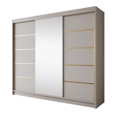 Meubella Kleerkast Eagle - Beige - 250 cm - Met spiegel product