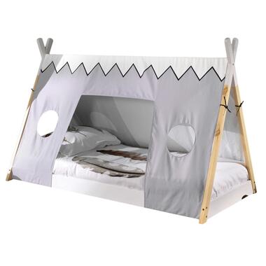 Vipack Tipibed 90 x 200 met bedtent - wit/dennenhout product