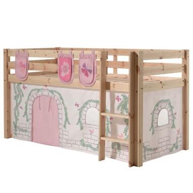 Lit mi-hauteur Charlotte avec tente de lit & sacs de rangement Birdy - bois de product