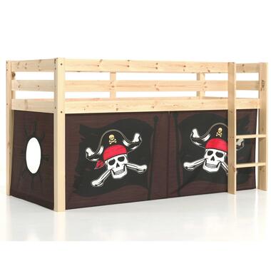 Lit mi-hauteur Charlotte avec tente de lit Caribbean Pirates - bois de pin product