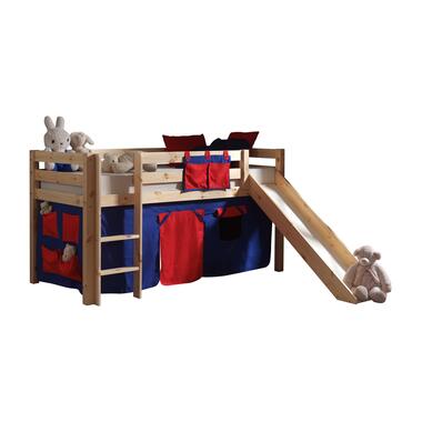 Lit mi-hauteur Astrid avec toboggan & tente de lit Domino - bois de pin product