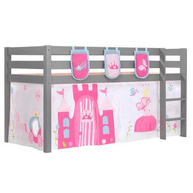 Lit mi-hauteur Charlotte avec tente et sacs de rangement Princess II - gris product