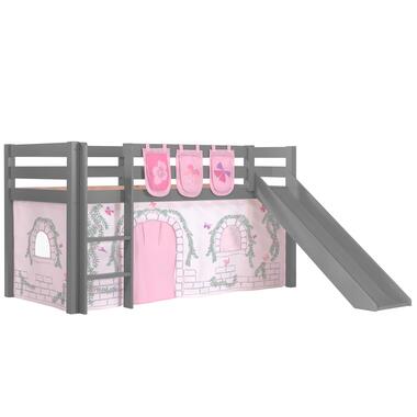 Lit mi-hauteur avec toboggan Astrid avec tente et sacs de rangement Birdy - gris product