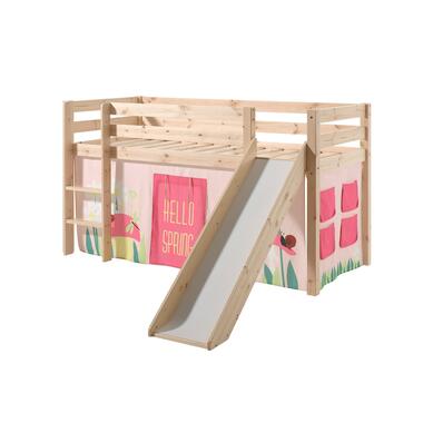 Lit mi-hauteur Astrid avec toboggan & tente de lit Spring - bois de pin product