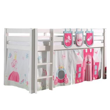 Lit mi-hauteur Charlotte avec tente et sacs de rangement Princess II - blanc product