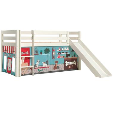 Lit mi-hauteur avec toboggan Astrid avec tente de lit Pet Shop - blanc product