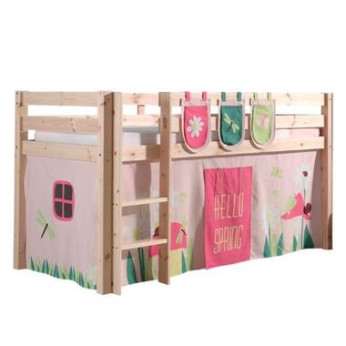 Lit mi-hauteur Charlotte avec tente et sacs de rangement Spring - bois de pin product