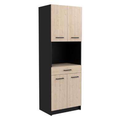 Armoire Item 60x43x177cm 4 portes & 1 tiroir - chêne/noir product