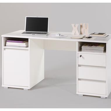 Bureau Primos 145cm avec 3 tiroirs & 1 porte - blanc product