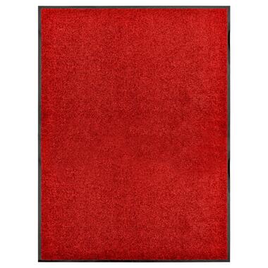 vidaXL Deurmat wasbaar 90x120 cm rood product