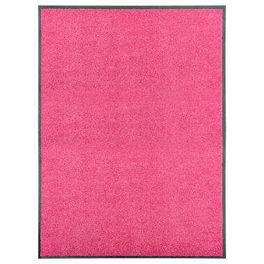 vidaXL Deurmat wasbaar 90x120 cm roze product