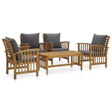 vidaXL Salon de jardin 5 pcs avec coussins Bois d'acacia solide product