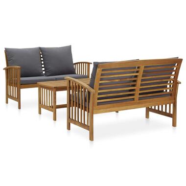 vidaXL Salon de jardin 3 pcs avec coussins Bois d'acacia massif product