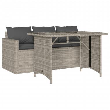 vidaXL Ensemble à manger de jardin et coussins 2 pcs gris clair rotin product