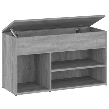 vidaXL Schoenenbank 80x30x45 cm bewerkt hout grijs sonoma eikenkleurig product