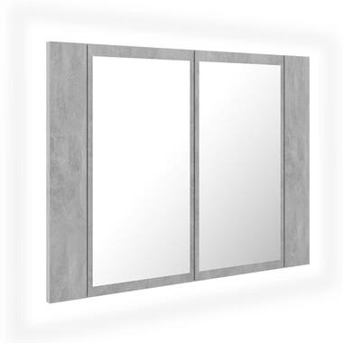 vidaXL Armoire de salle de bain à miroir LED Gris béton Acrylique product