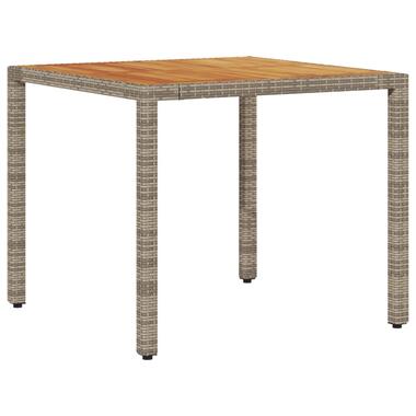 vidaXL Table de jardin et dessus en bois d'acacia gris résine tressée product